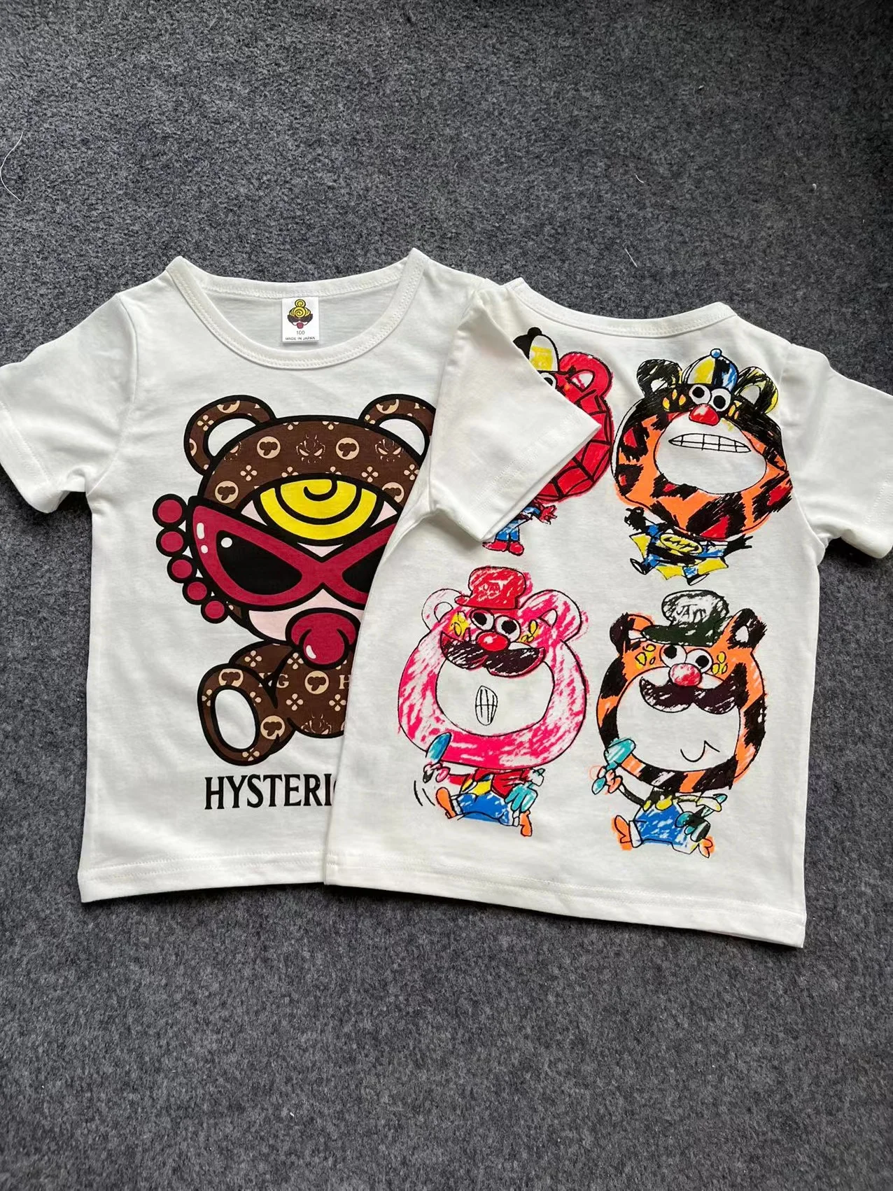 2024 Summer High Quality Cartoon Boys Girls T-shirt anime tshirt Tees boys Hysteric Mini Clothes