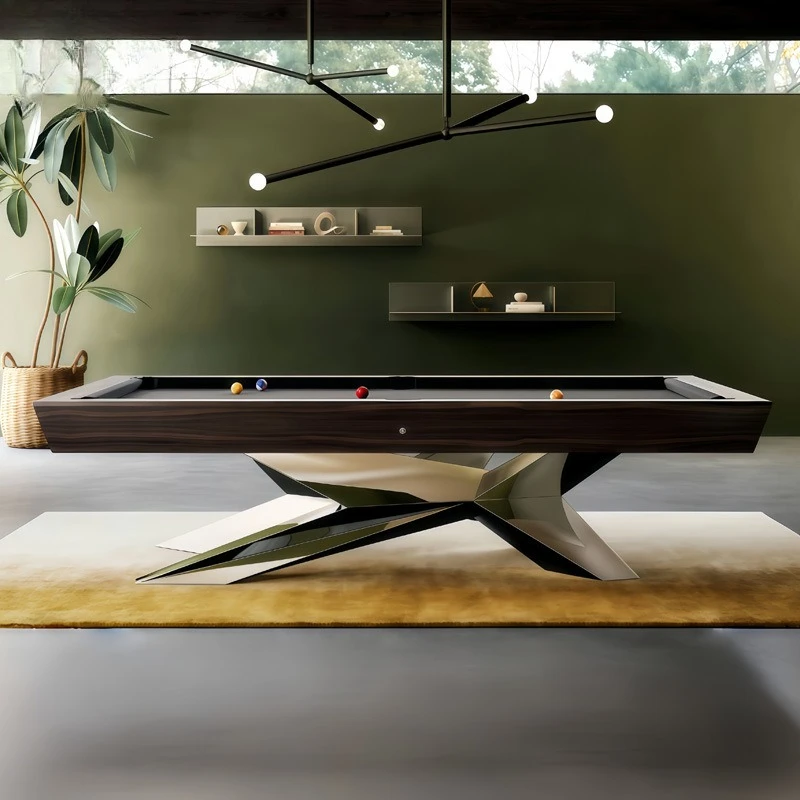 Stainless steel household pool table luxury American black eight fancy nine ball