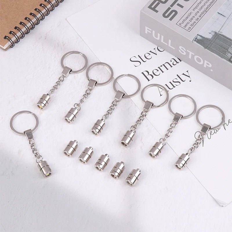 1Pc Keychain Charms Light LED Pendant Making Purse Collar Dog Flashlight Up Handbag Key Ring Safety Mini Emergency Flashlights