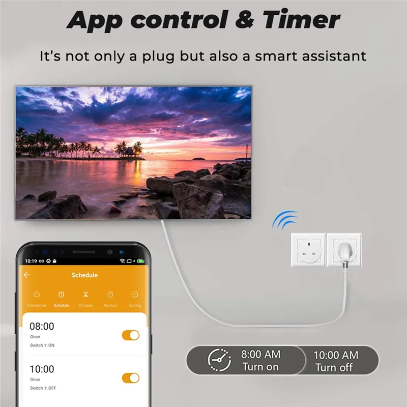 

20A Tuya Smart Wifi Plug UK Control Socket Outlet with Energy Monitering Timer Function for Alexa Google UK Plug