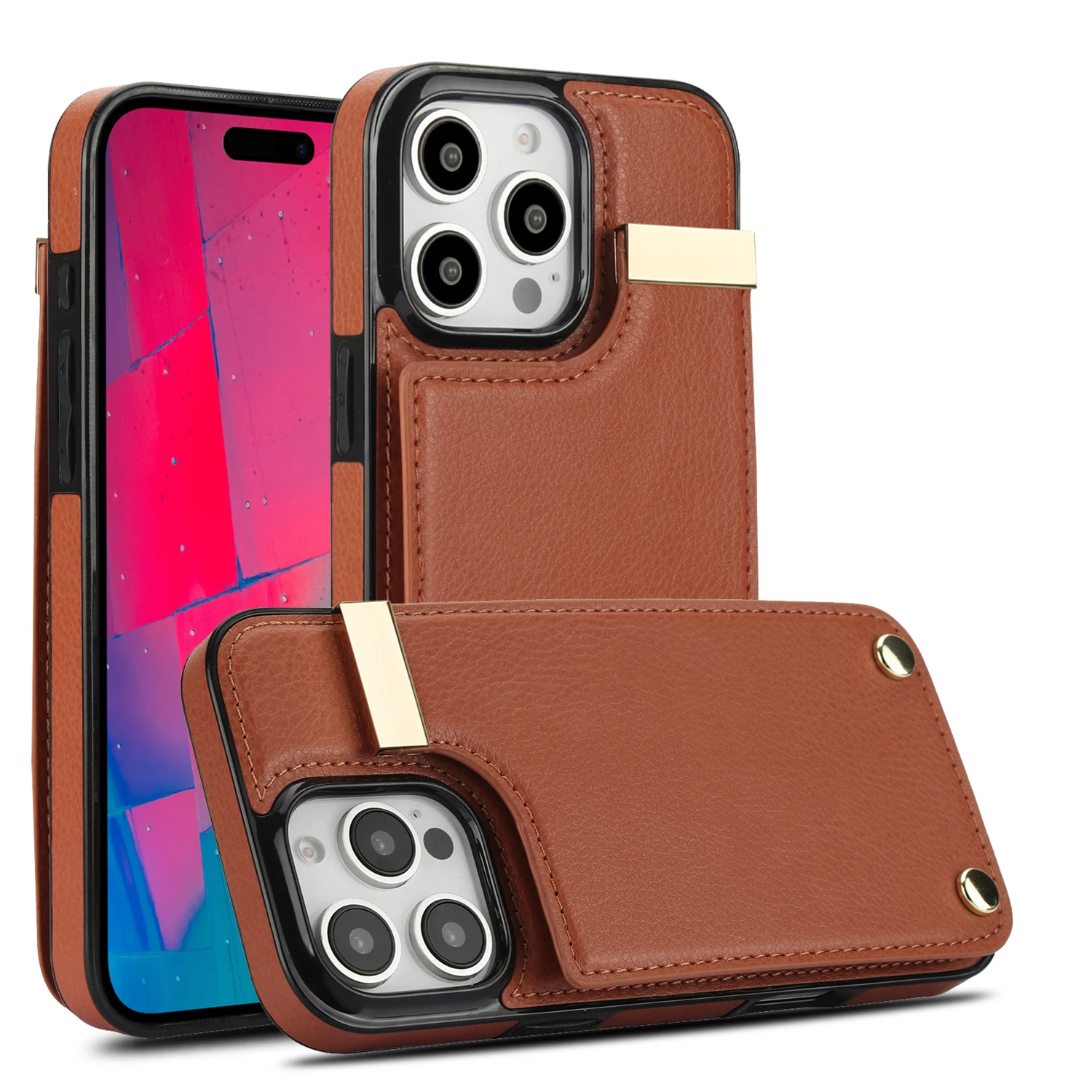 Luxury Leather Wallet Card Slot Phone Case For iPhone 16 15 14 Plus 13 Pro 12 11 X XS Max XR SE promax Purse Flip Stand Cover