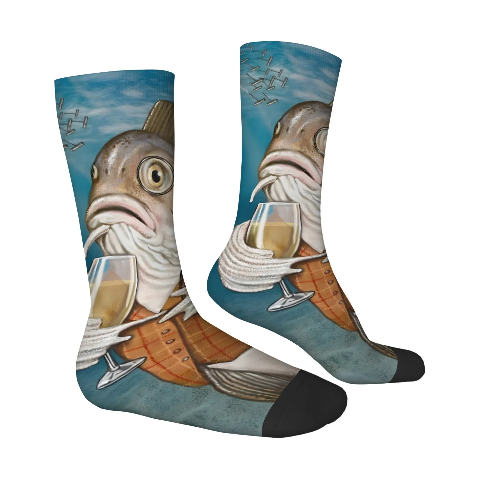 

Cartoon-themed Fun Fish Drinking Socks for Men Comfortable Non-slip Soft Socks Quirky Fashion Funny Hip-hop Sports Socks
