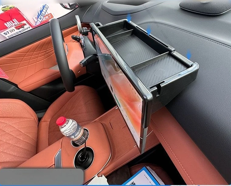 2in1 Organizer Phone Holder For Deepal S7 S07 Center Console Screen Tissue Storage Box  Dashboard Navigation Car Magnetic Mounts