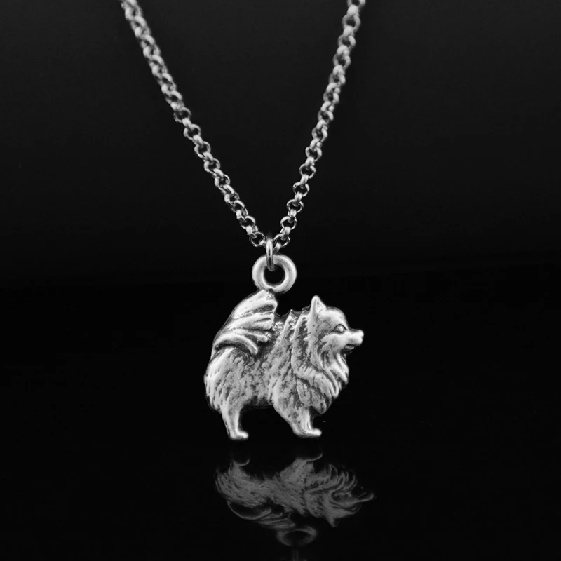 Vintage Silver Color Long Chains Bichon Frise Dog&Pomeranian&Spaniel Charm Pendant Pet Necklace Dogs Necklaces For Women Jewelry