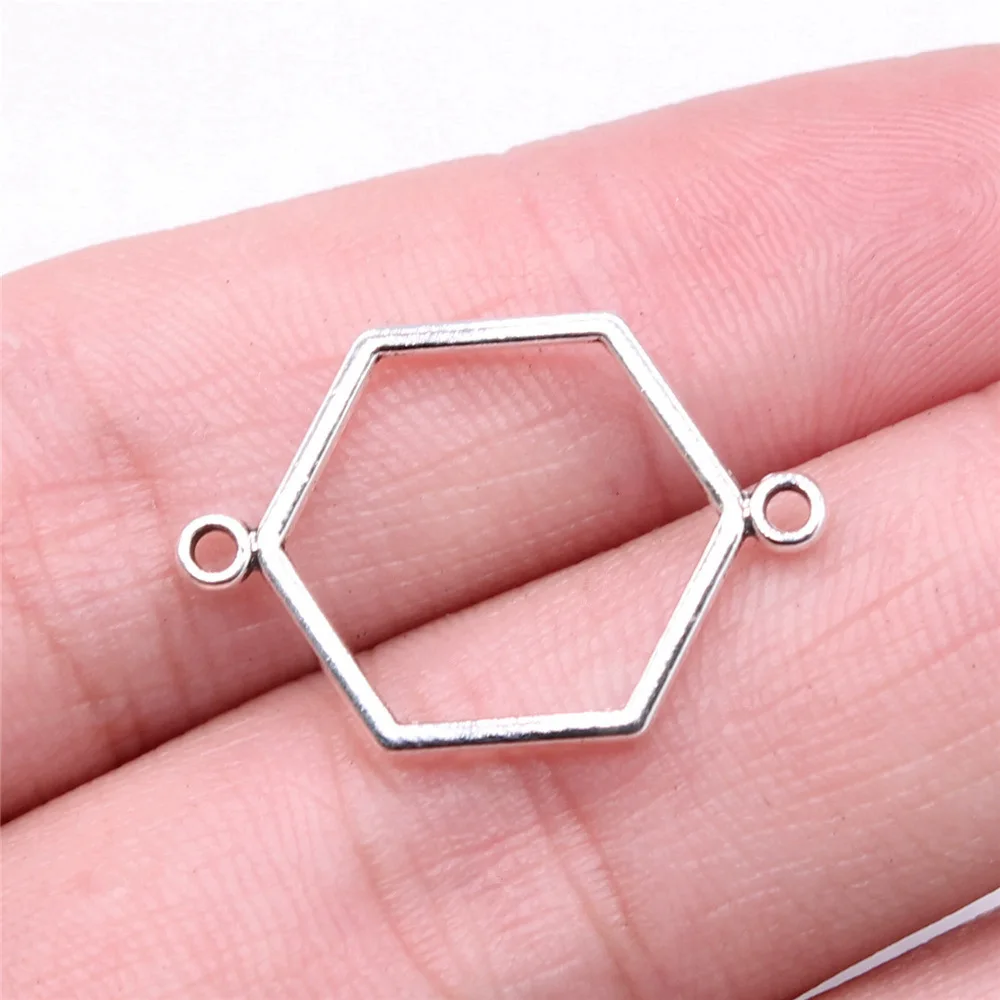 Charms For Jewelry Making Hexagram Honeycomb Connector Charms Cute Components 20pcs