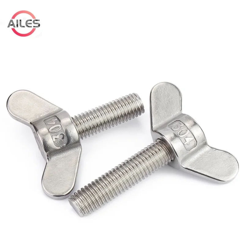 

304 Stainless Steel M4 M5 M6 M8 Butterfly Screws Wing Head Thumb Bolts Sheep Horn Hand Screws Big Ear Welded Bolts