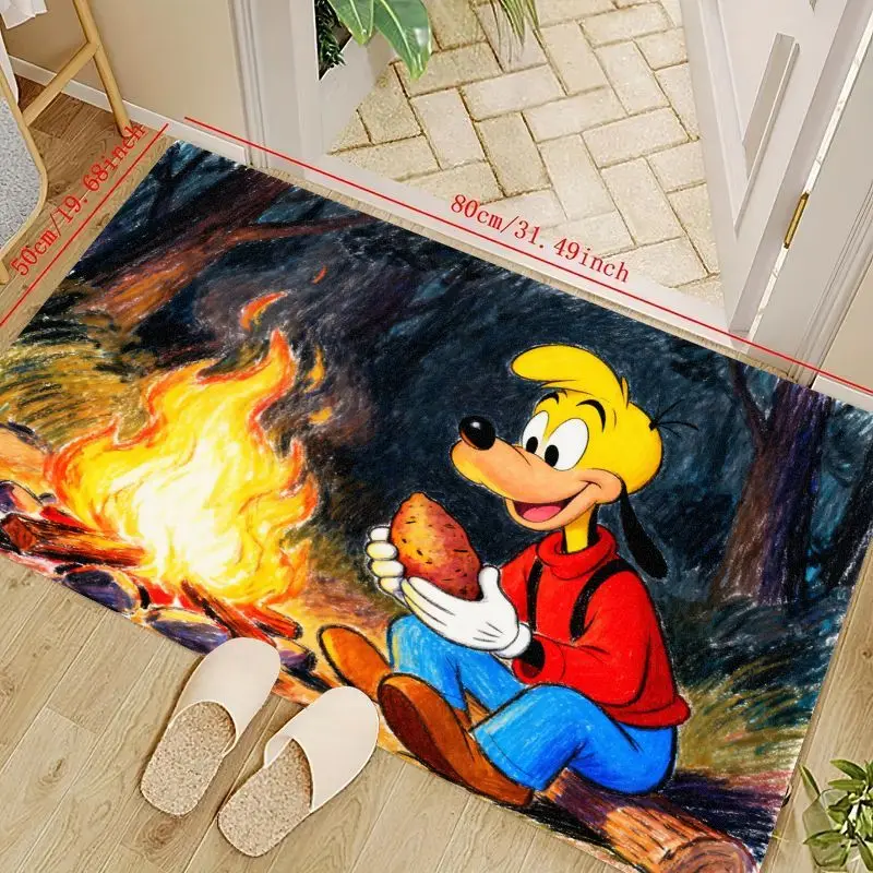 

1 шт. напольный коврик с персонажем собаки и костра, коврик для гостиной, спальни, декор детской комнаты, 5