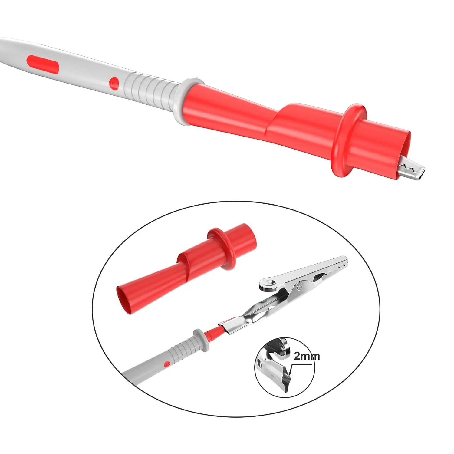 Multimeter Push on Alligator Clips Set 4PCS Insulated Crocodile Clamps for Electrical Testing