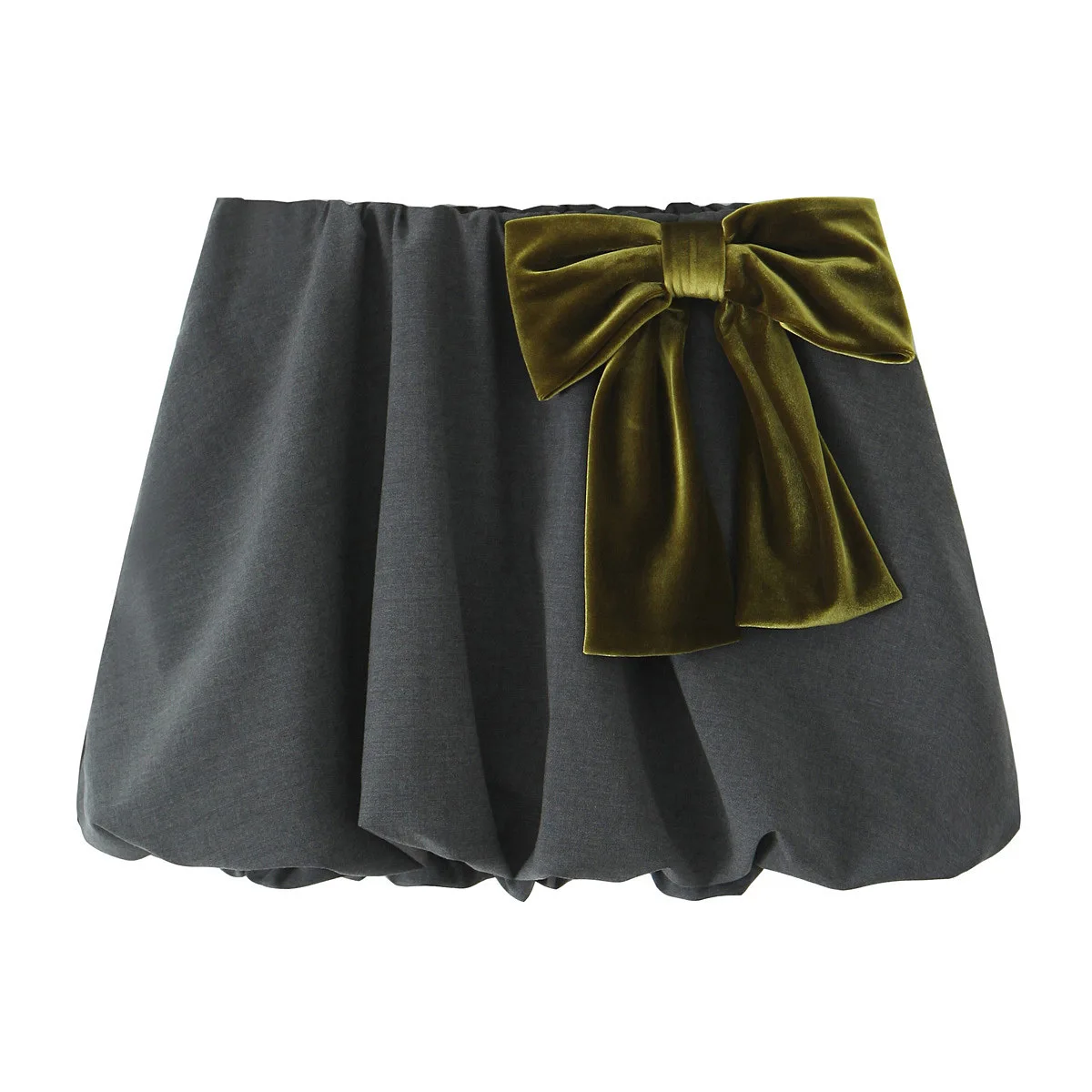 Women's High Waist Slimming Bow Decoration Balloon Mini Skirt For Women