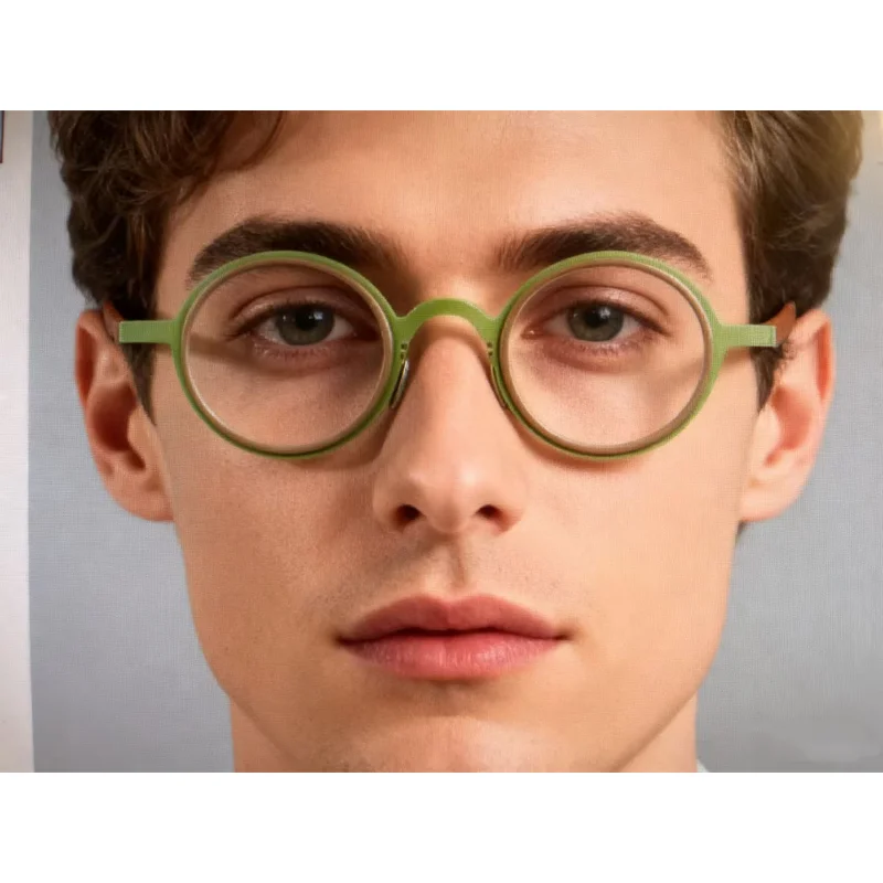 

Acetate Alloy Glasses Frame Men Vintage Round Eyeglasses frames Women Spectacles Hand Made Quality Eyewear