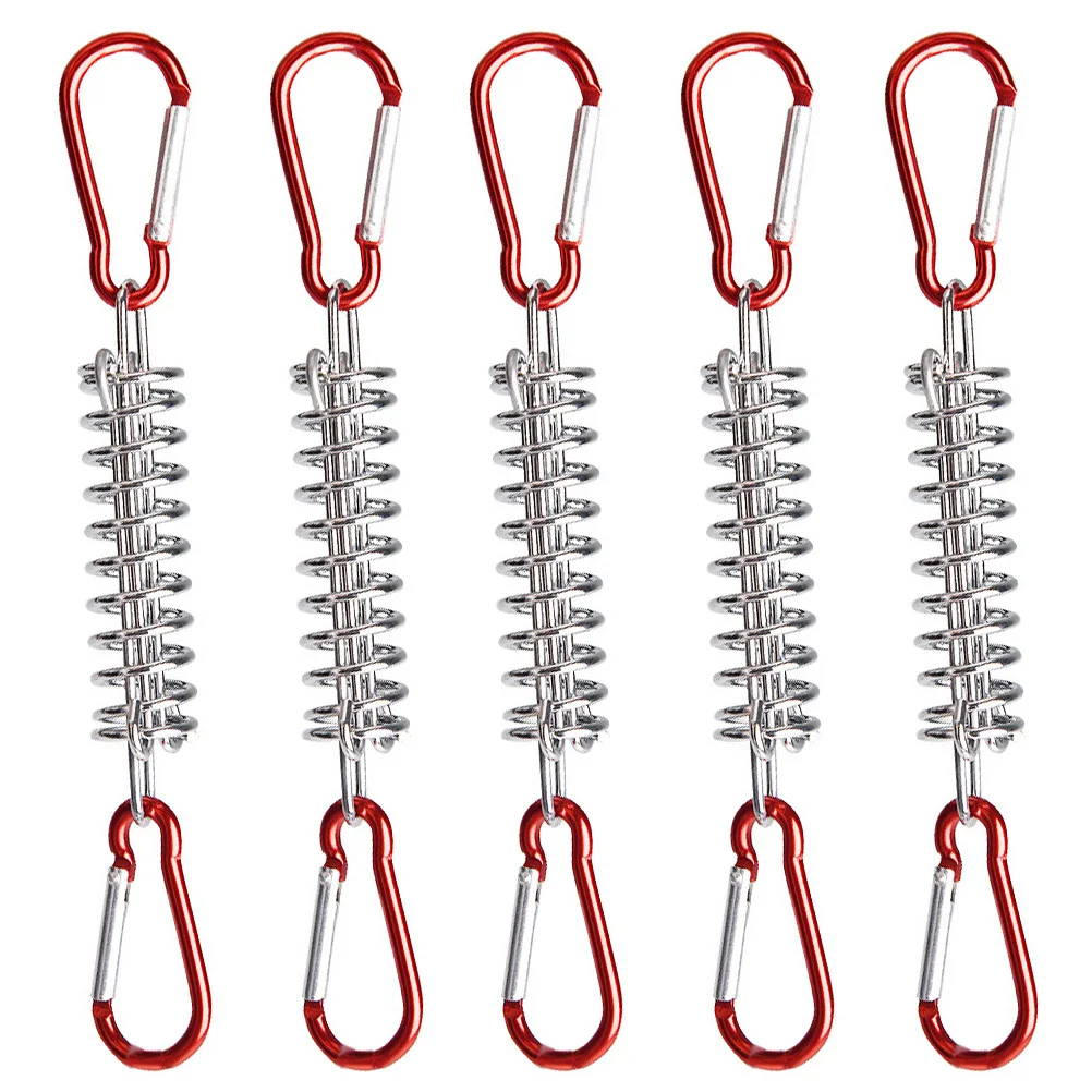 1 مجموعة الصلب خيمة خطاف بنابض مشبك مرونة عالية الرياح حبل الموتر للتخييم الأرض مرساة مكافحة تشوه عقد قوي