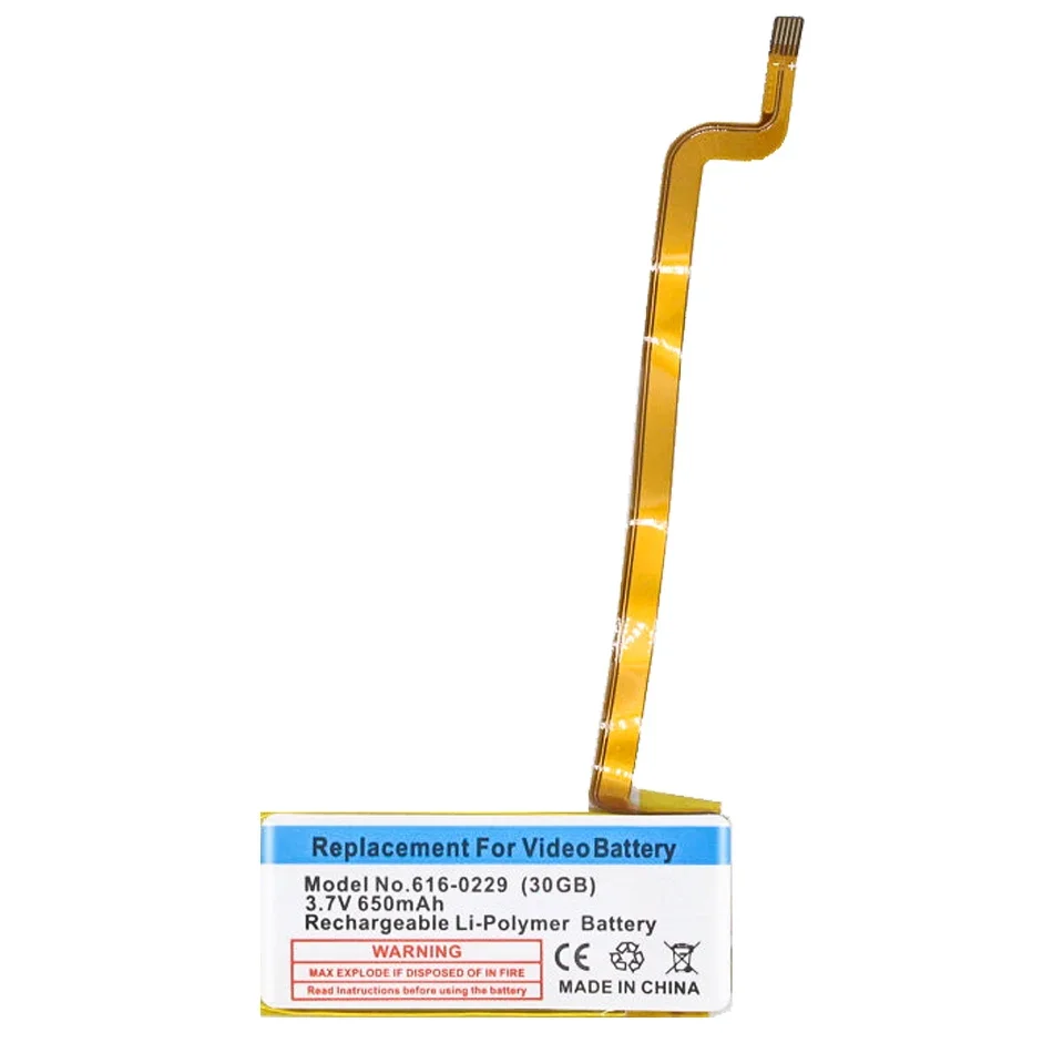 616-0229 650mAh Replacement Battery for Apple iPod classic gen 6th 7th 80GB 120GB Thin 160GB for iPod 5/5.5 gen 30 gb