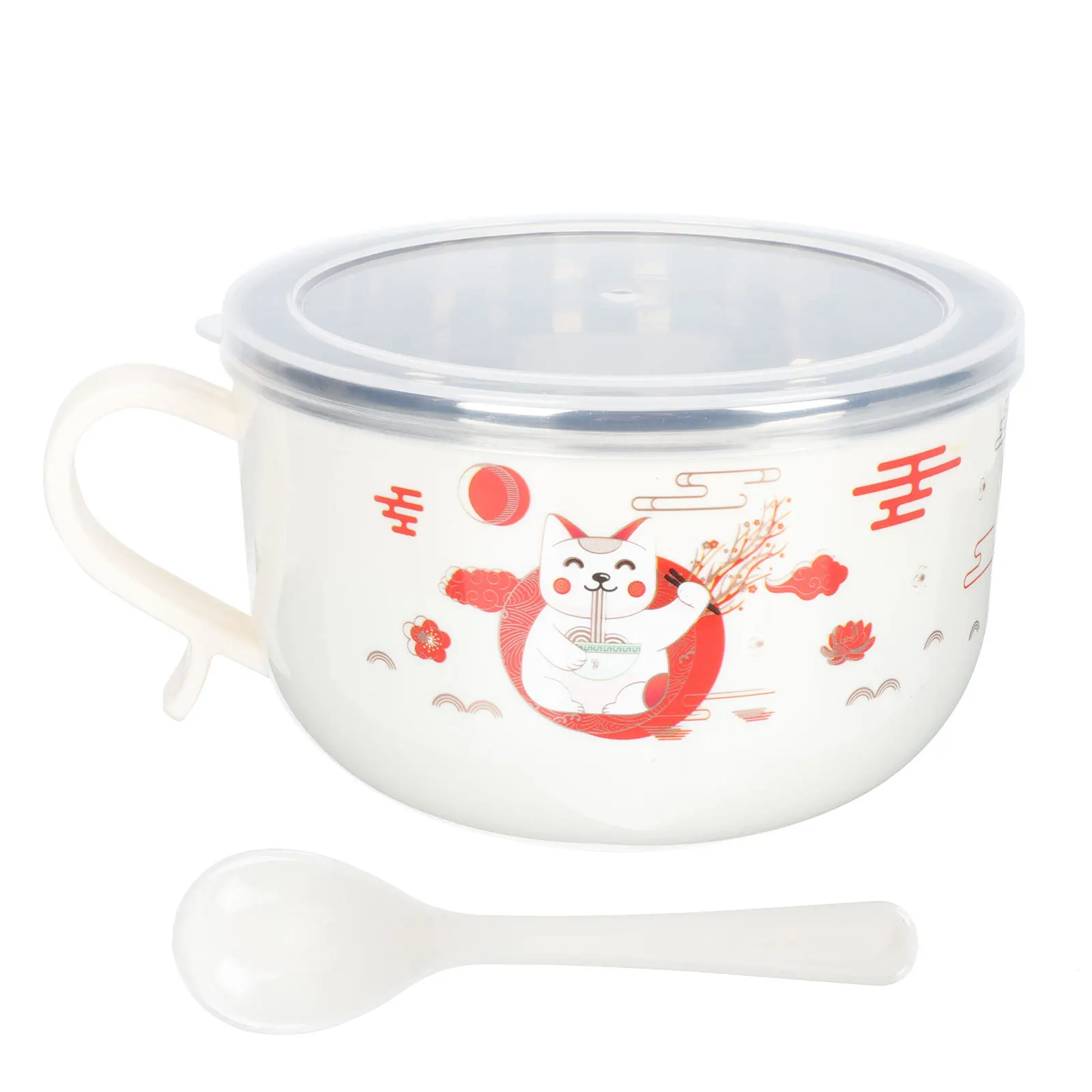 

Creative Stainless Steel Bowl with Lid Perfect Size Noodle Rice Holder for Daily Party Bar Serving Soup Cereal Fruit