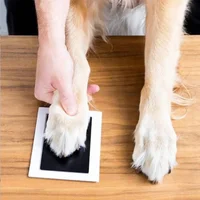 Safe Non-toxic Baby Footprints Handprint No Touch Skin Inkless Ink Pads Kits for 0-10 Months Newborn Pet Dog Footprint Souvenir 4