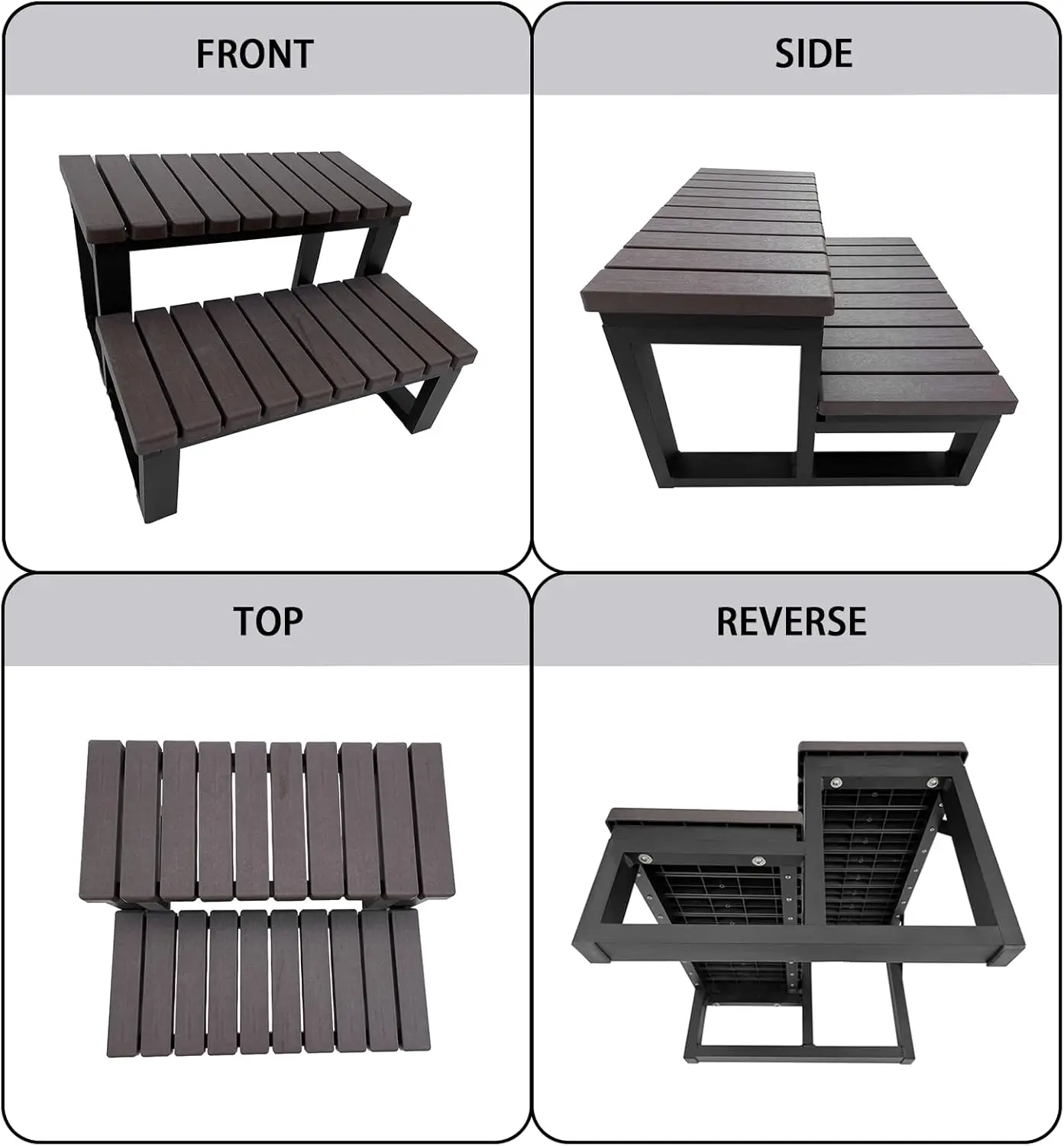 Steps Upgrade Universal Aluminum Spa Steps,Outdoor Indoor Hot Tub Stairs Spa Shelf Fit for Any Hot Tub Shape and Size, Heavy