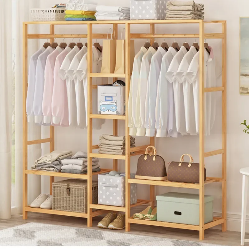 

Large Capacity Clothes Hanger Bedroom Floor Rack Thickened Cabinet Hanger Multi-compartment Organizer Durable Storage Solution