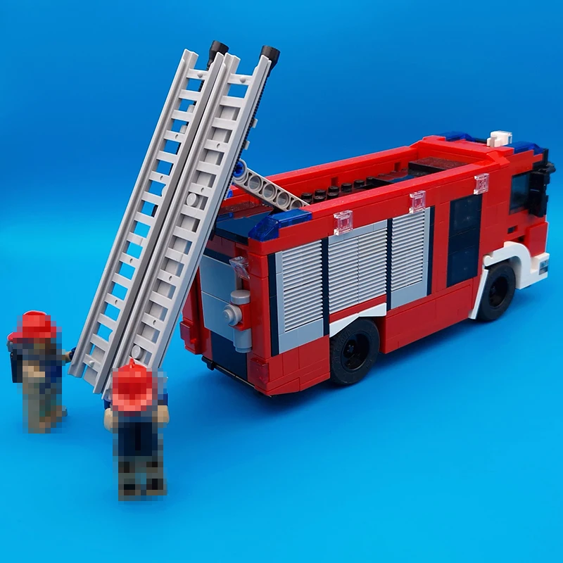 Série da cidade moc clássico tijolo papendrecht motor de bombeiros bloco modelo kit diy quebra-cabeça montagem exibição brinquedo presente do miúdo