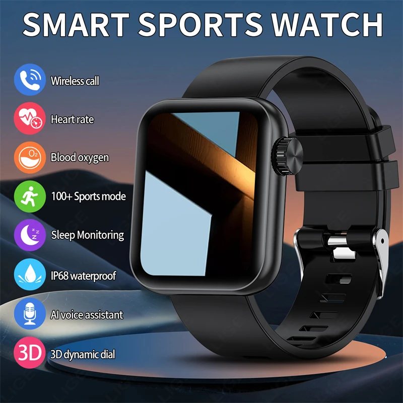 

LIGE Bluetooth Call Smart Watch AMOLED Screen Bracelet Heart Rate Blood Pressure Smartwatch Sport Smartwatch Men Women Watches