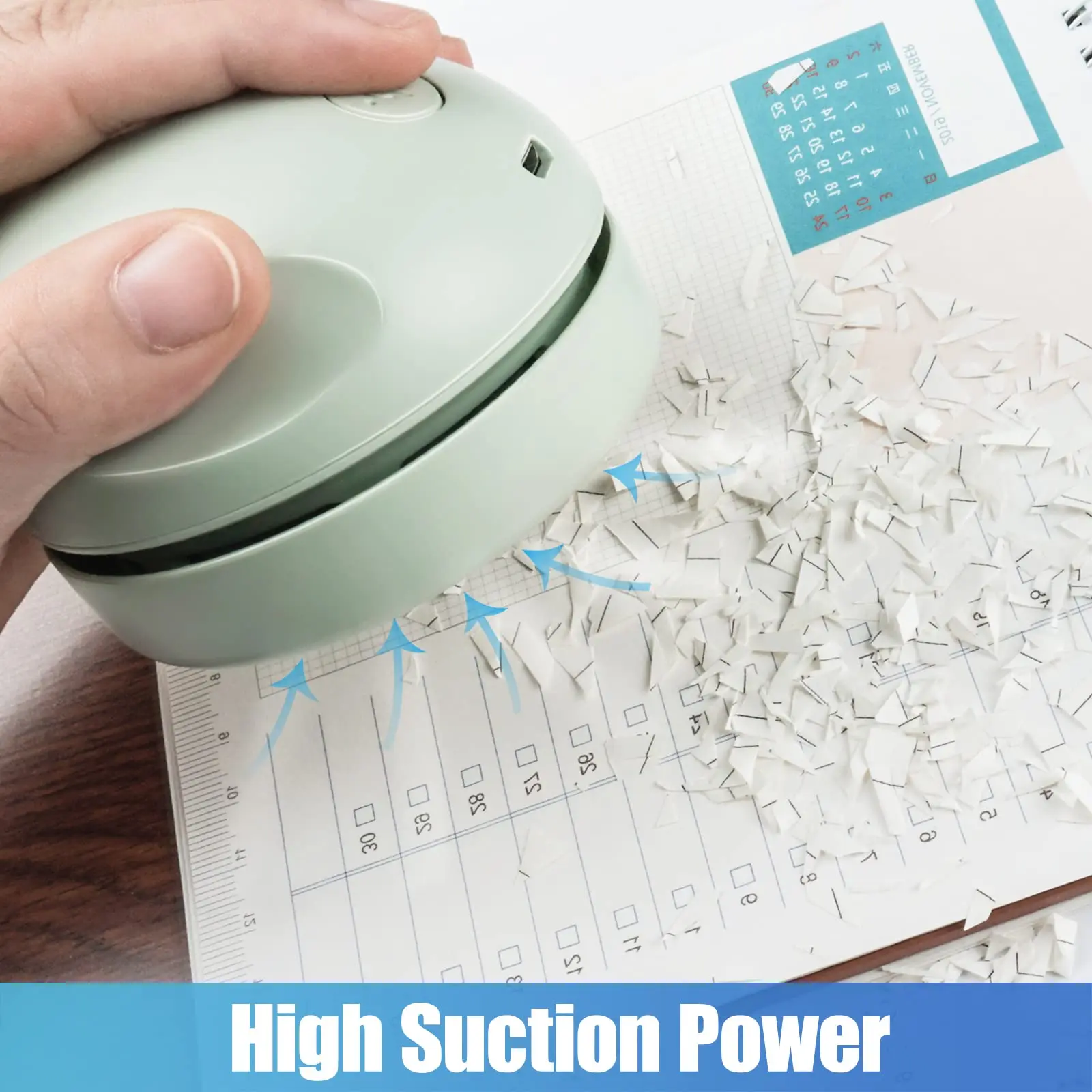 Mini Desktop Vacuum Cleaner,USB Charging Keyboard Vacuum Cleaner with Vacuum Nozzle ,Office Cordless Desk Dust Sweeper