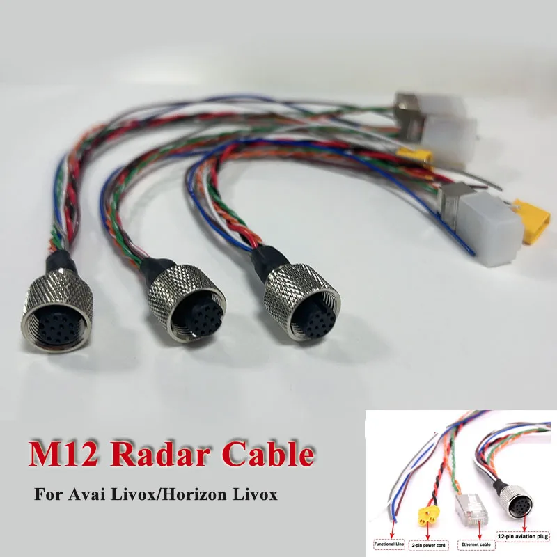 

Кабель питания и передачи данных Mid360 Radar Connector, авиационный разъем Livox M12, 1-3-проводной кабель питания TX30, кабель Ethernet, функциональный кабель