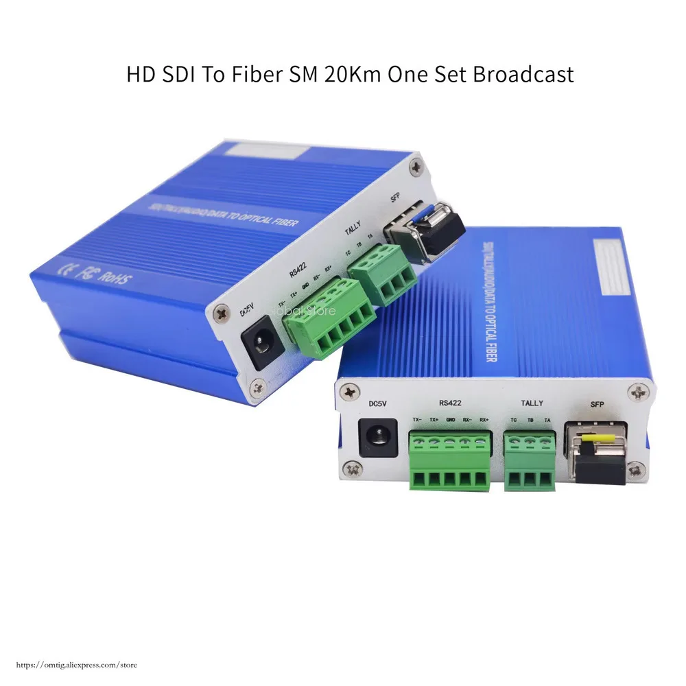 OMTiG HD SDI To Fiber SM 20Km One Set Broadcast Quality 3G-SDI Over Optic Converters Extenders,RS422 3.5Mm Audio / Tally