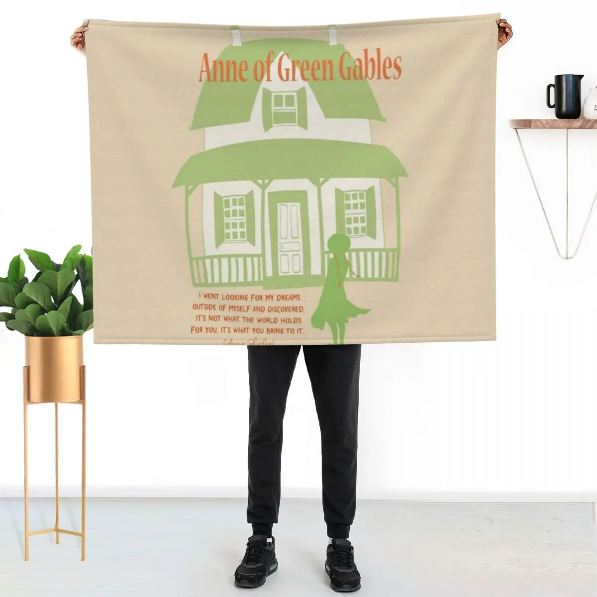 Anne of green gables Anne Shirley lm montgomery quote Book Lover gift for teacher Best friend poster art print Throw Blanket