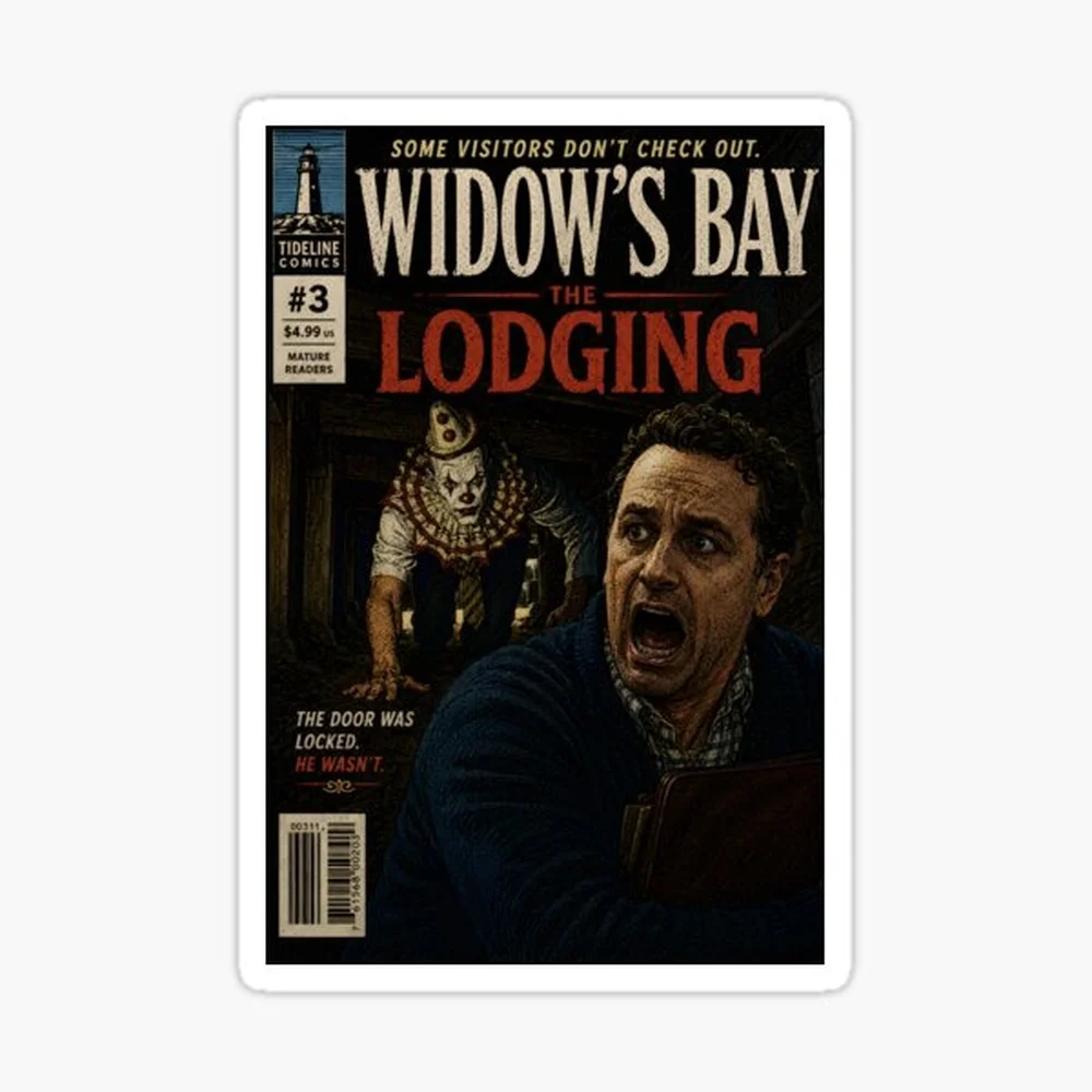Widow's Bay - Lodging Comic Sticker for Laptop Decor Bedroom Car Cute Cartoon Art Fashionable Public Suitcase