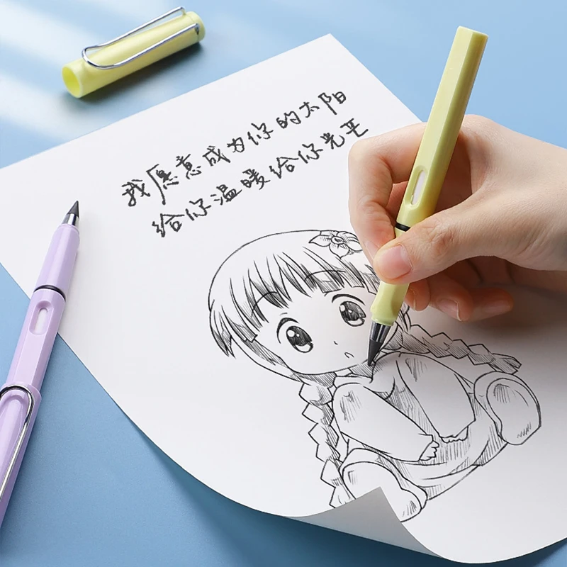 1Pcs Eternal Pencil Unlimited Writing No Ink Pen Pencils For Writing Art Sketch Stationery Kawaii Pen School Supplies