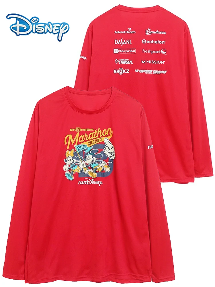 

Disney Walt Disney World Letter Minnie Mickey Mouse Cartoon Print Quick-dry T-Shirt Women Long Sleeve V-Neck Pullover Tee Tops