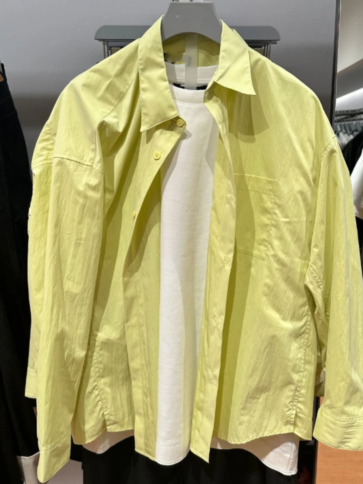 

Spring Autumn High-End Men's Casual Loose Pure Color Long Sleeve Shirt Versatile Simple Style Fashionable New 2025