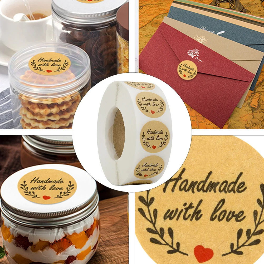 5 Rolls Yellow Holiday Stickers Gift Sealing Adhesive for Holiday Label Stickers Decorative Adhesive