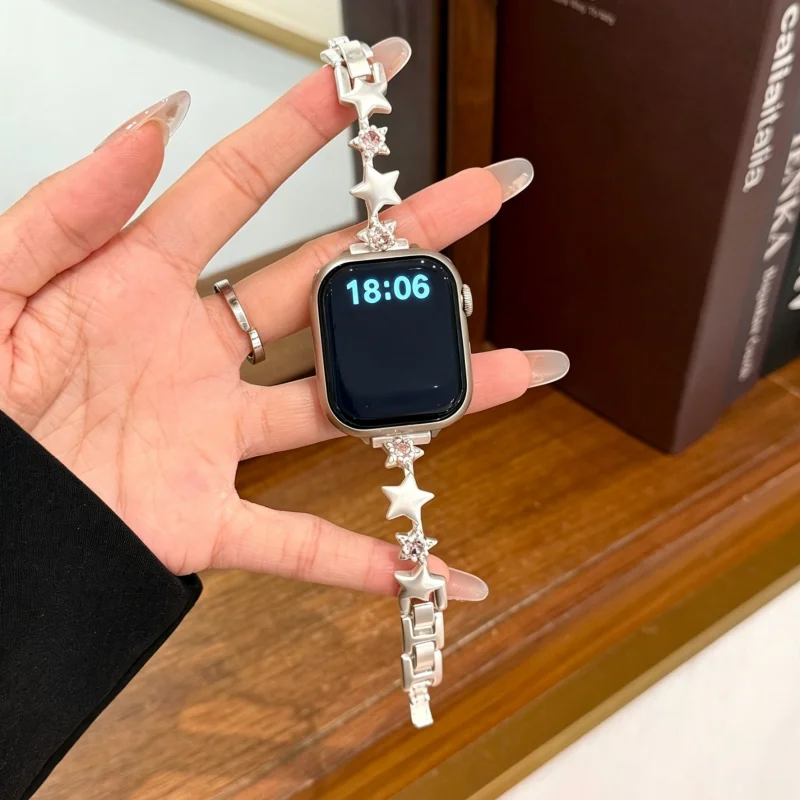 Star Studded Diamond Metal Strap Suitable for Apple iWatch Strap 38mm 40mm 41mm 42mm 44mm 45mm 49mm Fashionable Strap - view 5