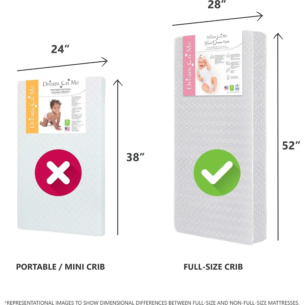 Honingraat Orthopedisch Bedrijf Vezel Standaard Baby Wieg Matras, Greenguard Goud En Jpma Gecertificeerd, 5 "Fiber Core Optimale Ondersteuning