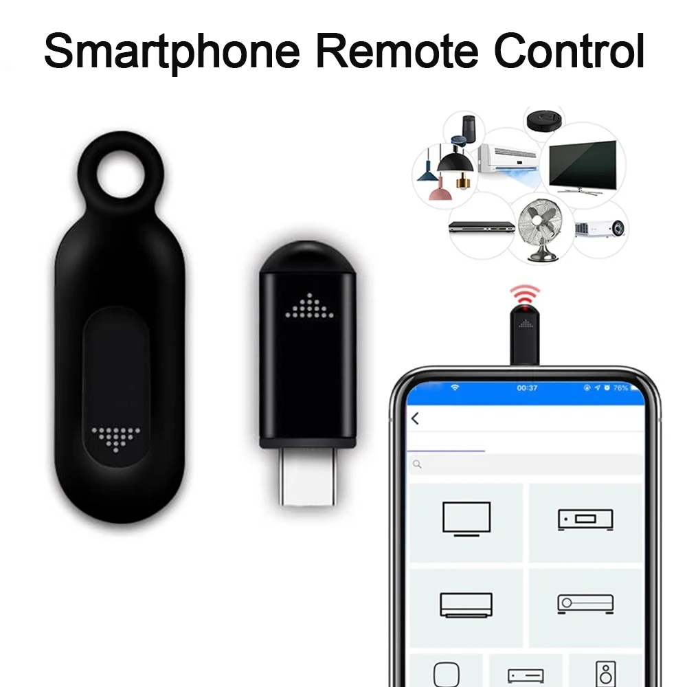 Controle remoto para smartphone, tipo c, usb, adaptador universal, ir, infravermelho, controle remoto inteligente para tv, ar condicionado, ventilador