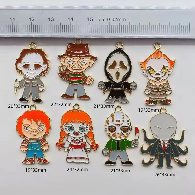 8 Stück Anhänger aus Legierung mit Tropföl-Effekt und Cartoon-Figuren, DIY-Schmuckherstellung für Ohrringe, Schlüsselanhänger, Schmuckzubehör – Detail 1