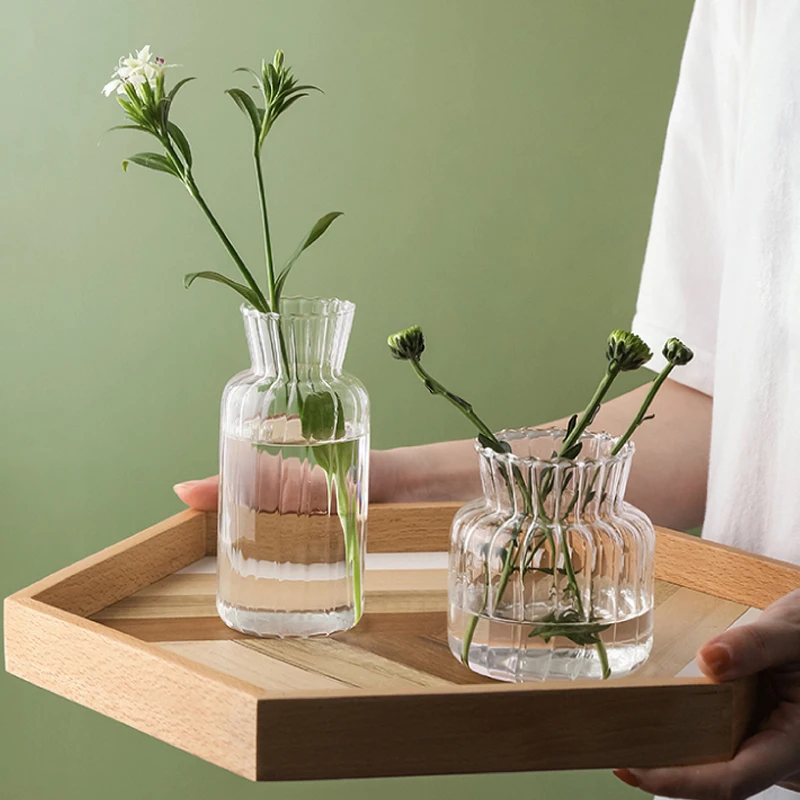 Nordic Glass Vase Home Decoration Accessories Ins Transparent Plant Hydroponic Bottle Living Room Wedding Table Decor Vases