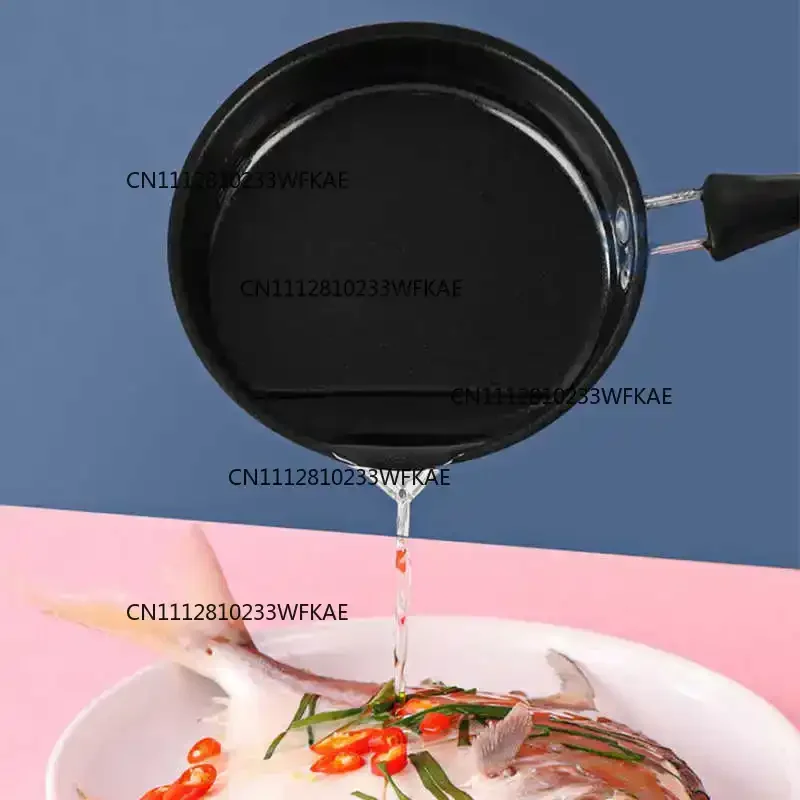 Mini frying pan, stainless steel anti-stick electromagnetic pan, round breakfast, small omelette plate, long handle 12cm