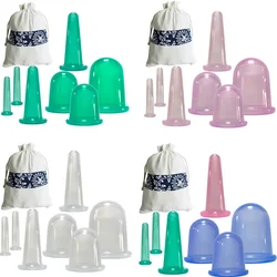 7Pcs Set Silicone Anti Cellulite Cup Vacuum Massage suction Cups Body Pain Relief Roller Manual Suction Cups Cupping Therapy