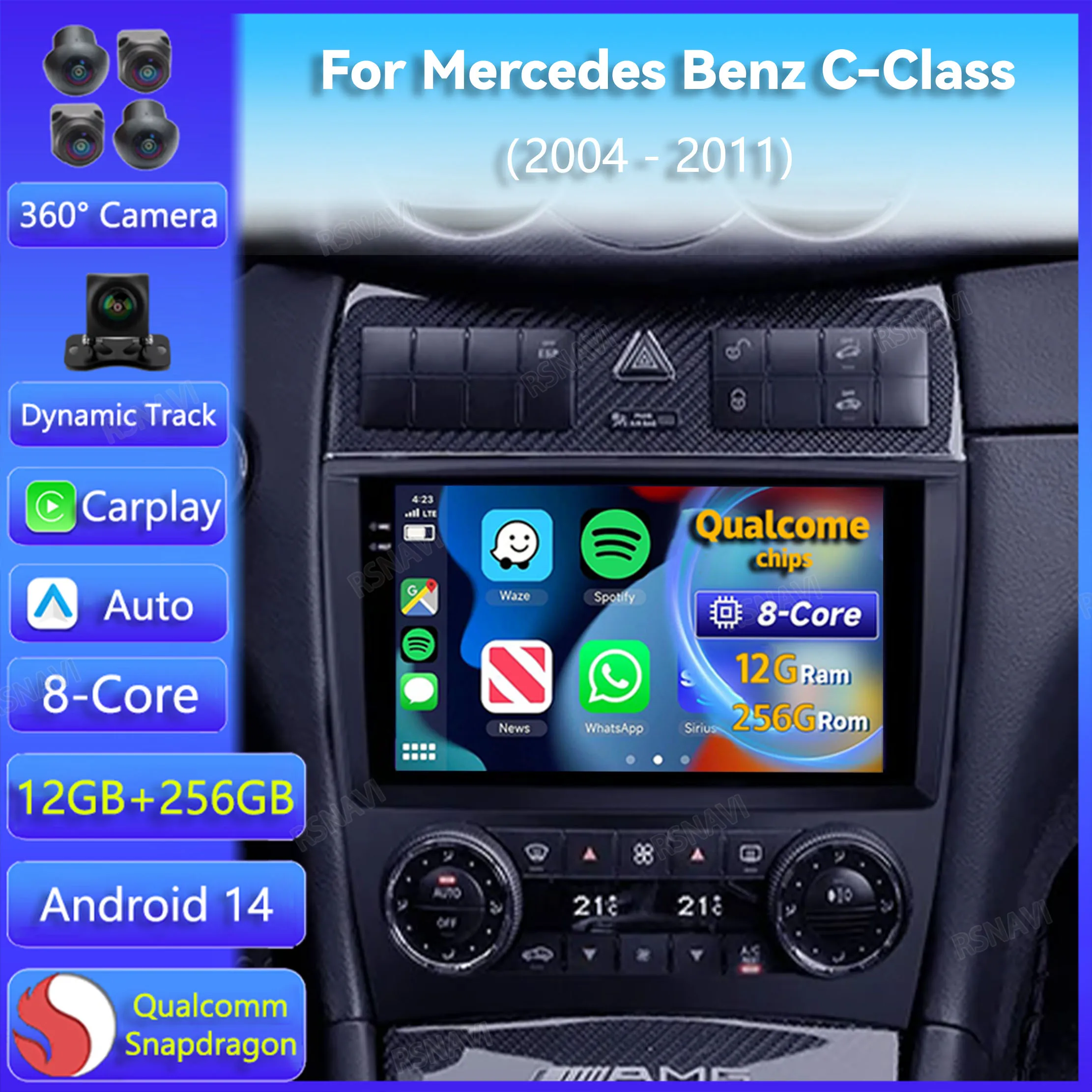

Android 14 Car Radio For Mercedes Benz C-Class C Class W203 W209 C180 C200 CL203 C209 A209 2004 - 2011 Carplay Auto Video Player