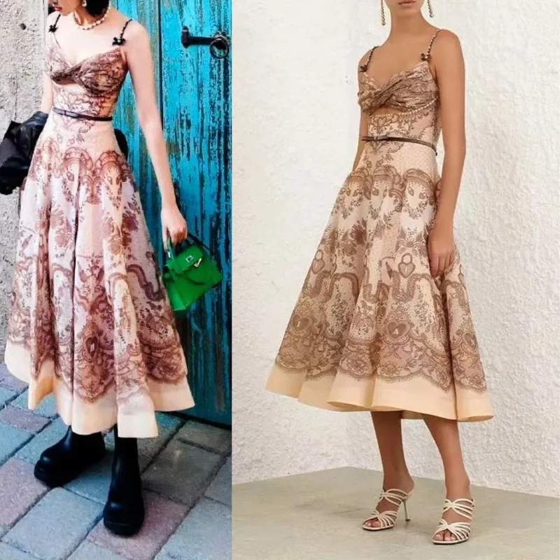 

Bohemian Strapless Print Dress Women Elegant Slim Vacation Long Dress