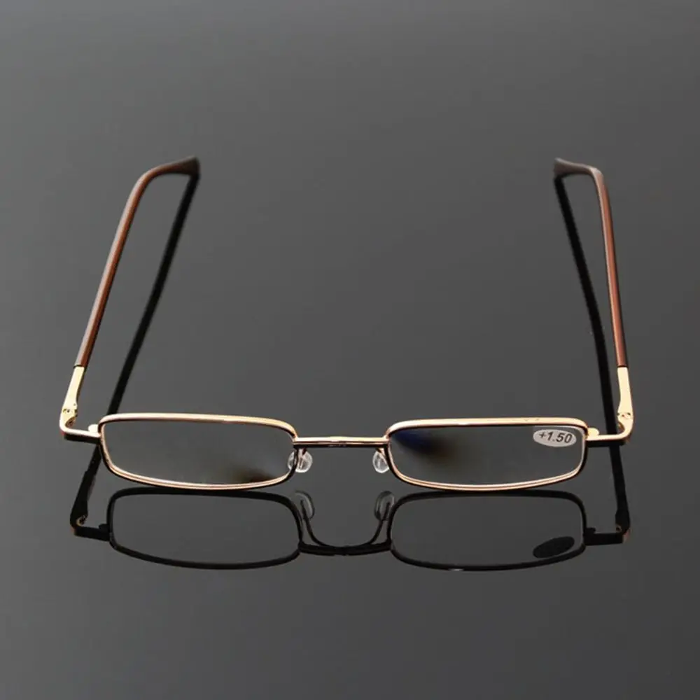 Elegant Eye Protection Reading Glasses Ultralight Metal Square Eyeglasses Presbyopic Eyewear for Men Women