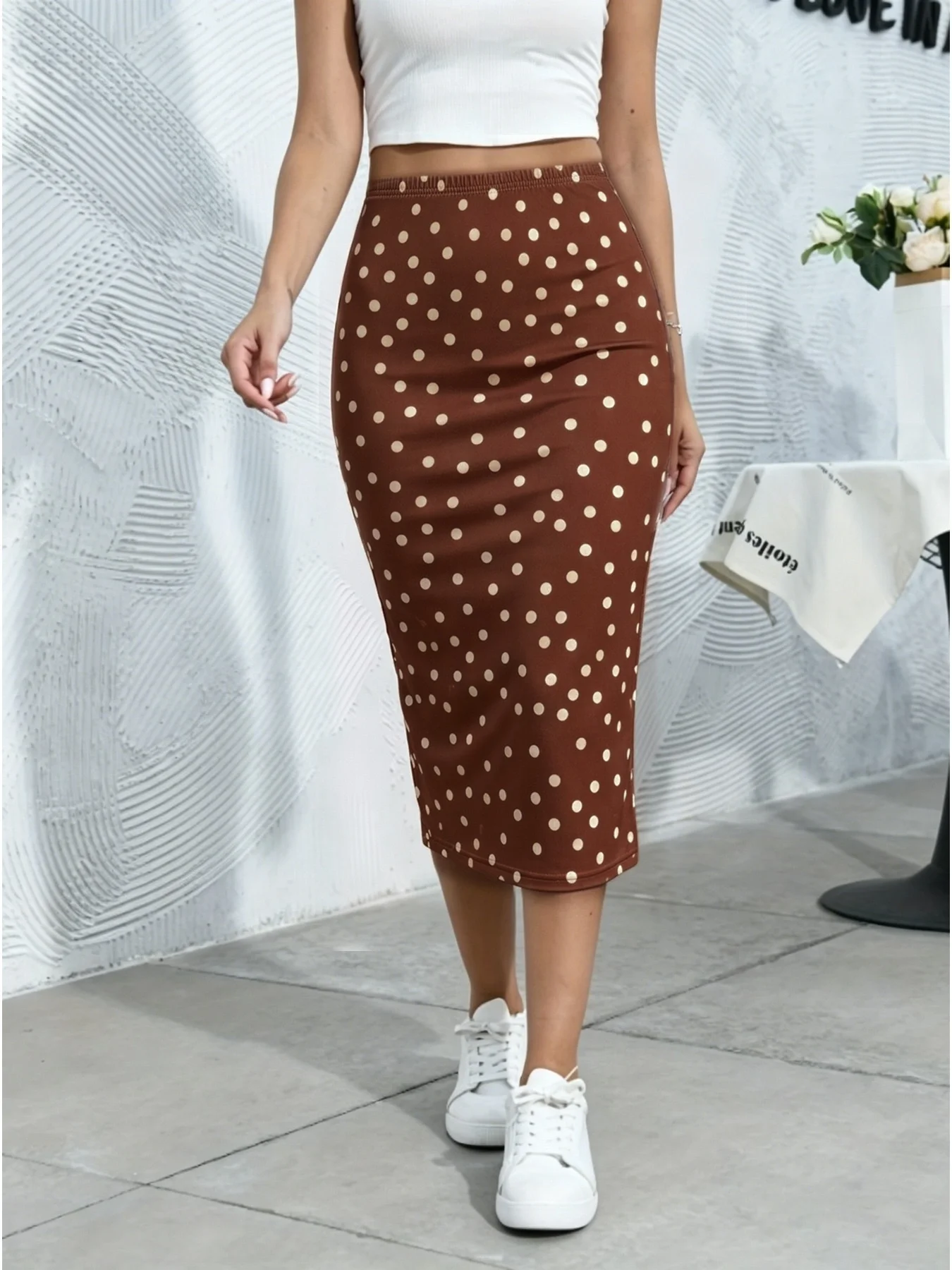 Women Blue White Floral Print High Waist Midi Skirt A Line Flowy Casual Elegant Party Summer Streetwear Trendy Aesthetic Fashion