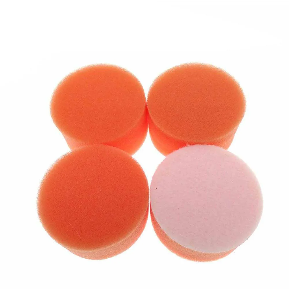 

1-30Pcs 2" 50mm Orange Circular Flat Sponge Car Polishing And Waxing Sponge Car Wash Beauty Cleaning And Polishing Accessories