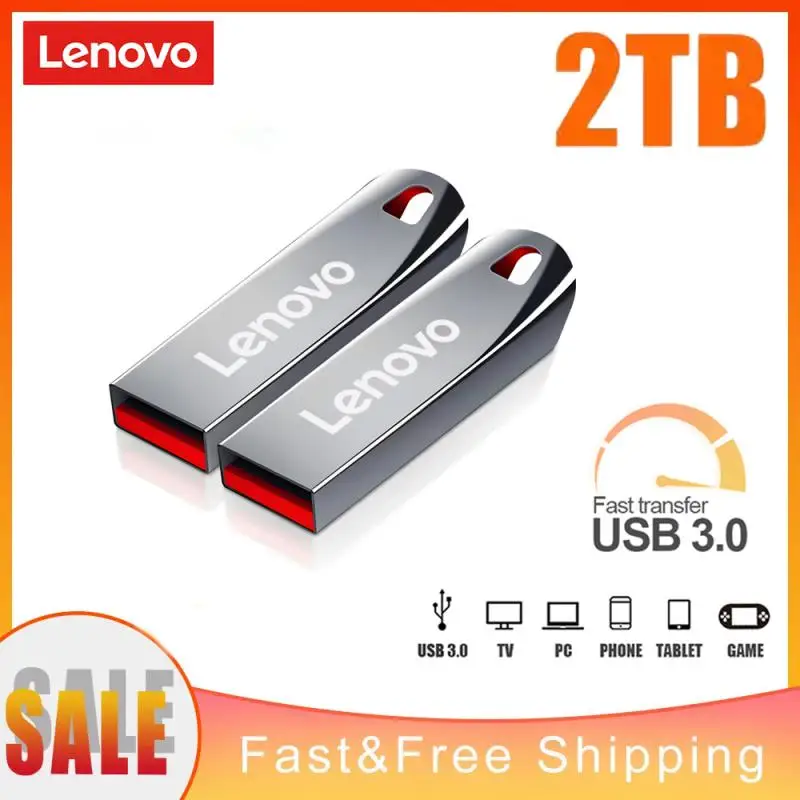 Lenovo Flash Drives 3.0 2TB Metal High Speed Pendrive 1TB 512GB Portable Drive Waterproof Memoria Usb Flash Disk TYPE-C Adapter