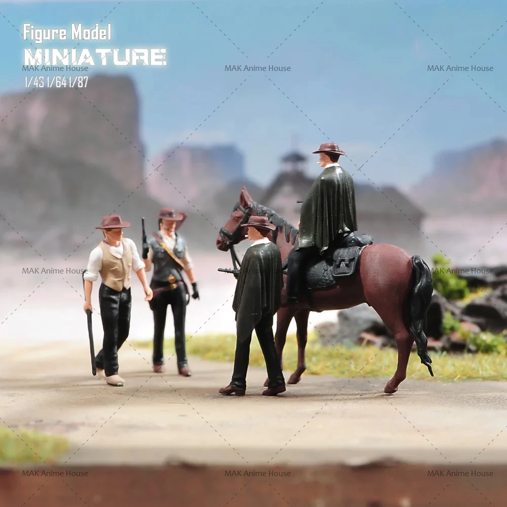 Miniaturen Figuren 1/87 1/64 1/43 1/24 Rijden Een Paard Met Een Pistool Cowboy Man Hunter Model Creatieve Fotografie Scène Poppen Speelgoed