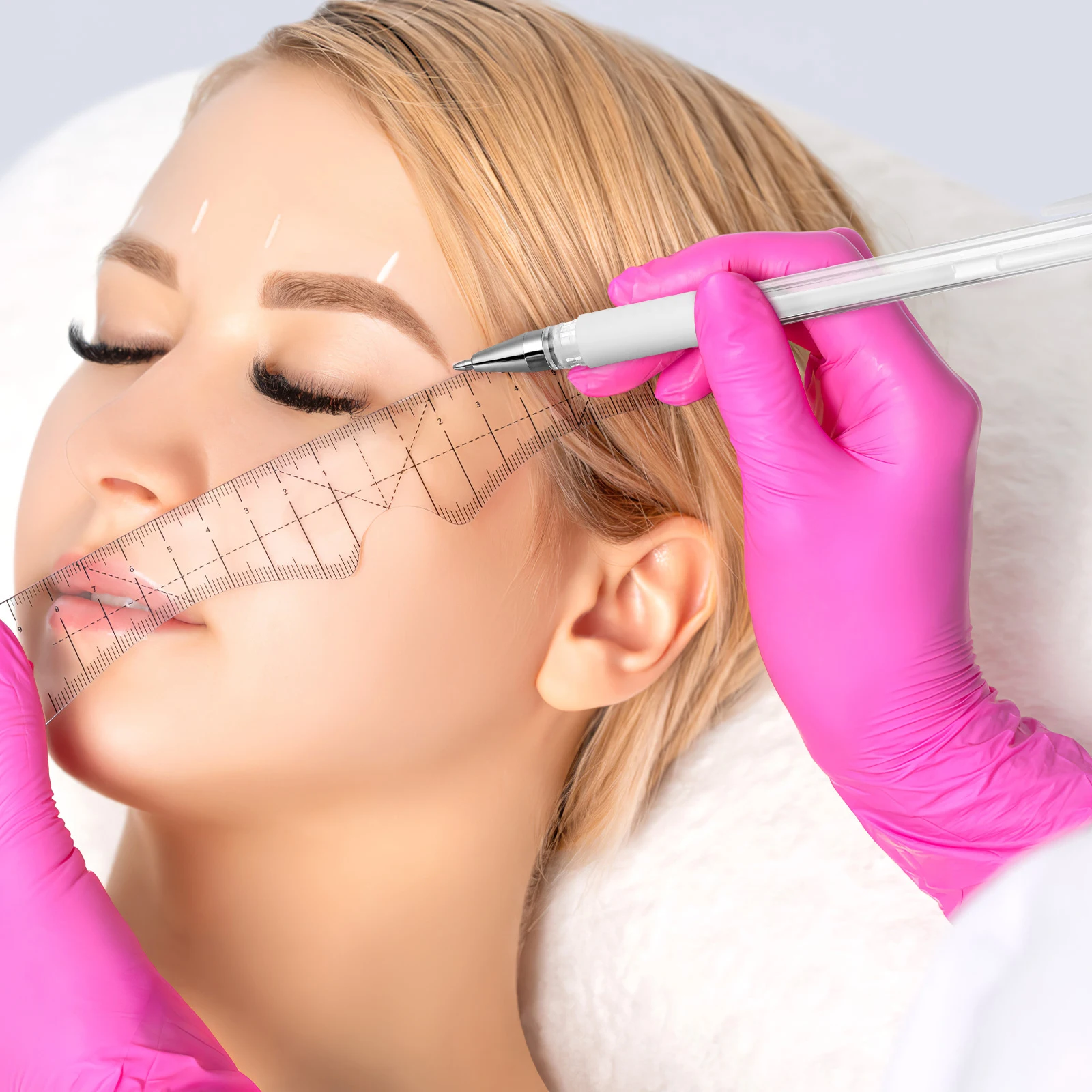 

1 set Waterproof Beauty Pen for Eyebrow Mapping Shaping White Skin Marking Tattoo Stencil Gel Pencil Plastic Makeup