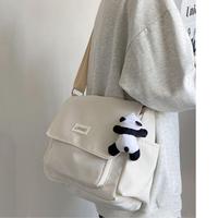 Vintage Nylon Messenger Bag, Large Capacity Crossbody Bag, Casual Flap Shoulder Bag For School