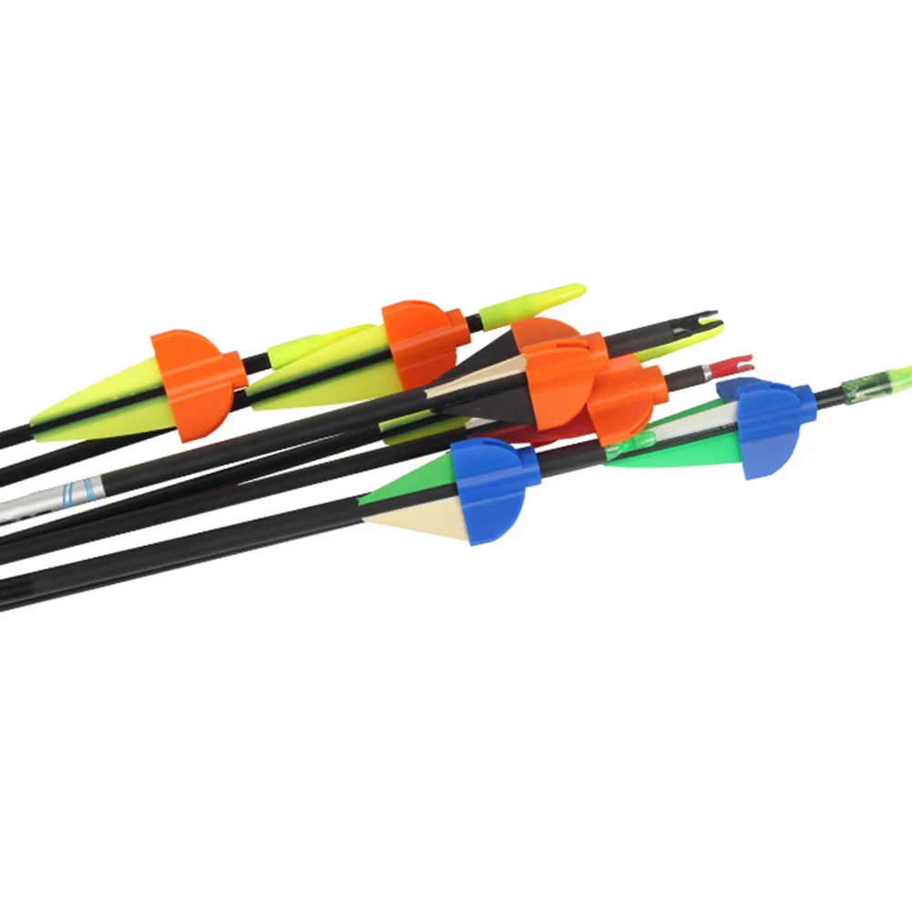 6 قطعة غطاء ريشة السهم ABS متعدد الألوان Fletching الغطاء الواقي تجنب تراكم وتشوه ريش السهم #6