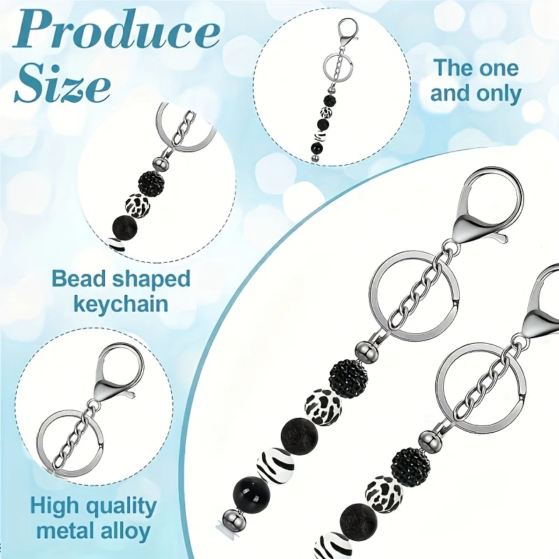 6pcs Bulk Keychain Novelty Essential Home  Blank Key Rod Blank Handmade Keychain UnisexBlank Beaded Keychain Strips Gifts Bulk - view 3