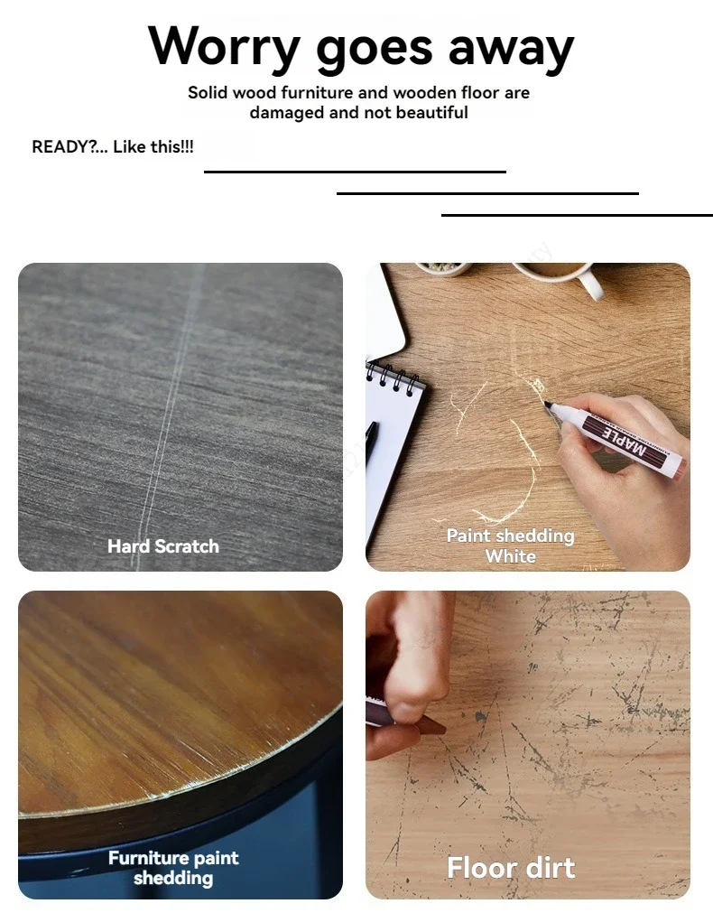 Möbelreparatur-Stift-Set: Kratzerentferner und Reparaturkit für Holz, Kratzerfüller, Farbe für Holzschränke, Böden und Tische – Detail 6